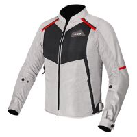 LS2 BREEZE textilní letní bunda šedá/černá/červená vel.M